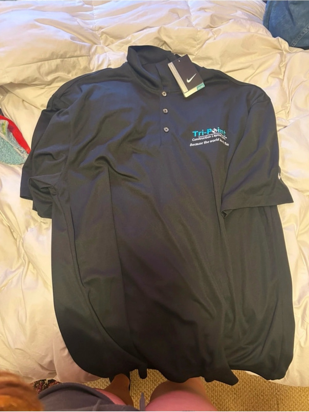 Nike Black Tri-Point Logo Polo